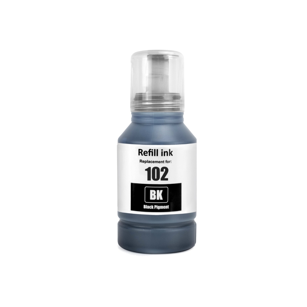 Compatibele vervanging voor Compatibel met Epson 102 BK / 127ml Inkt Zwart (Drukinkt)