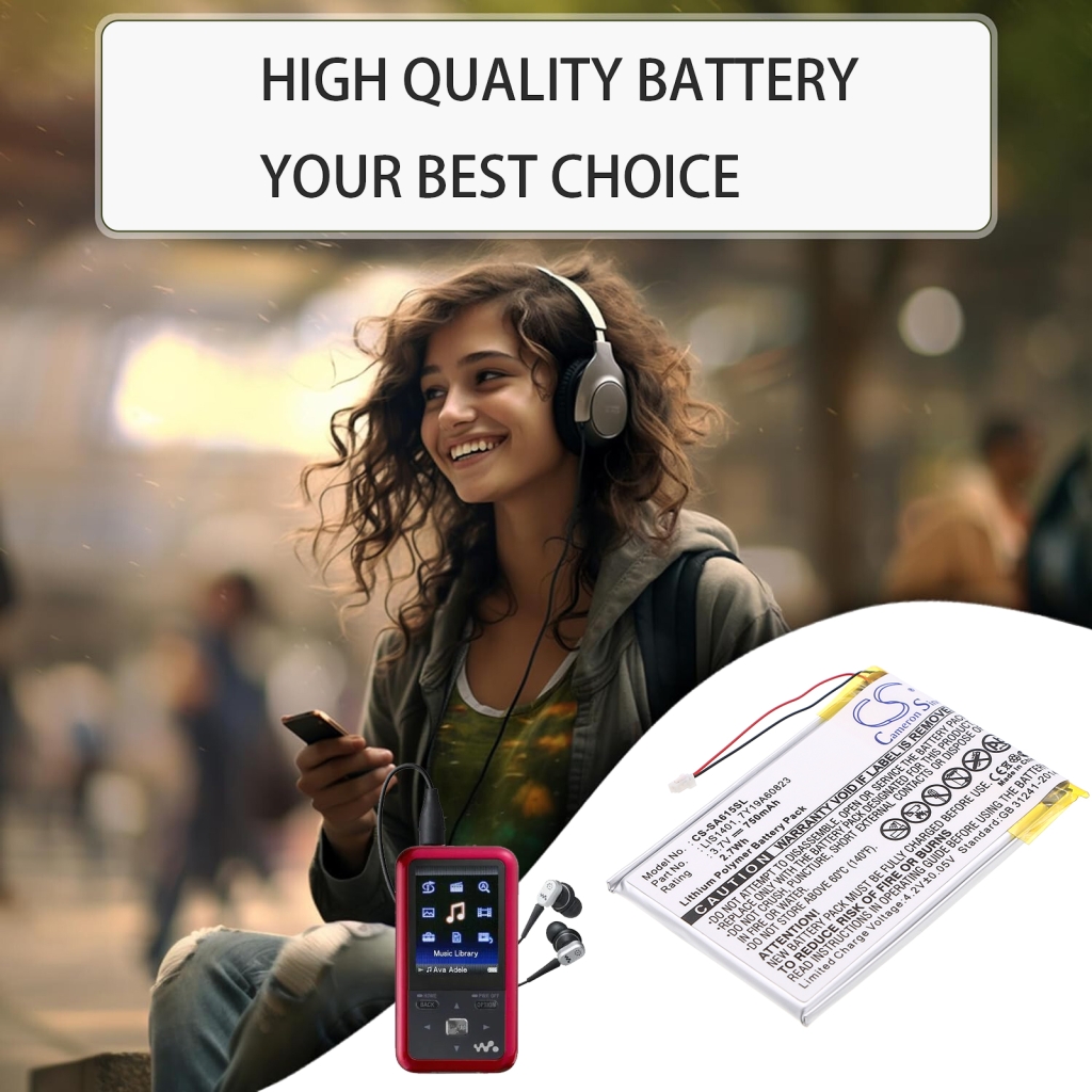 Batterij voor MP3, MP4, PMP Sony CS-SA615SL