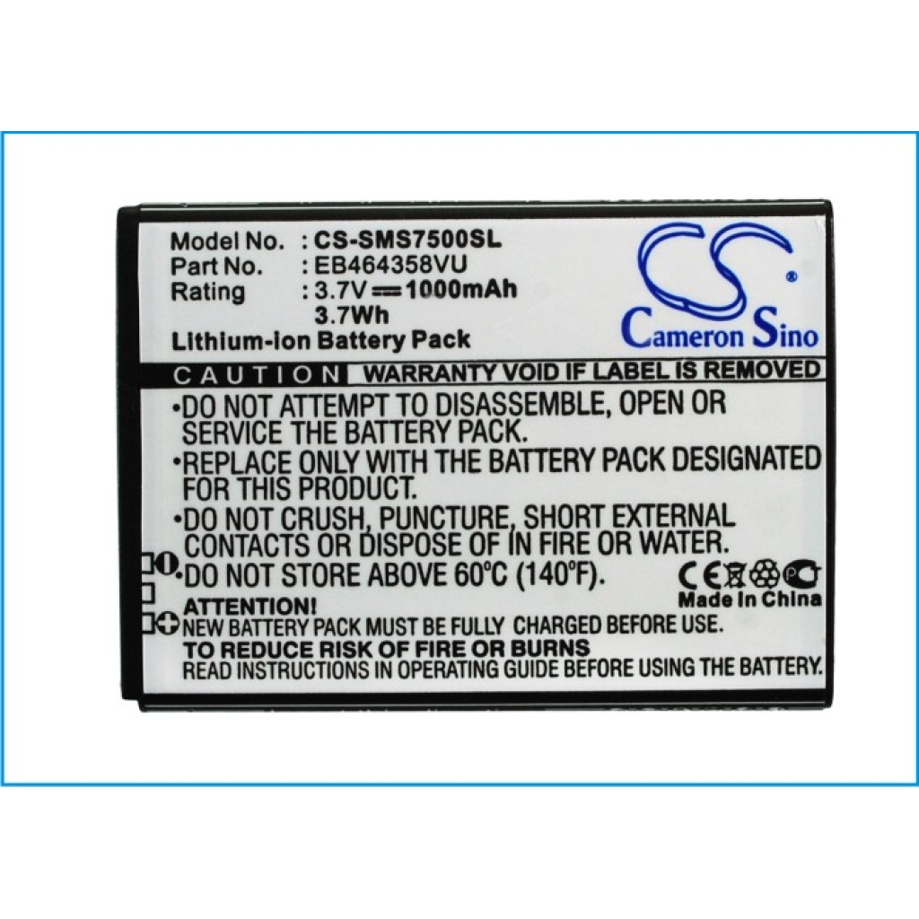 Batterijen compatibel met Samsung Galaxy Ace Plus Ace Q Appeal CS-SMS7500SL
