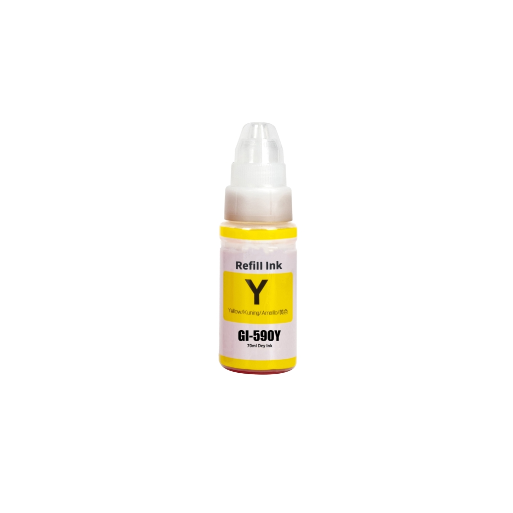 Compatibel met Canon GI-590 Y / 70ml Inkt Geel (Drukinkt)