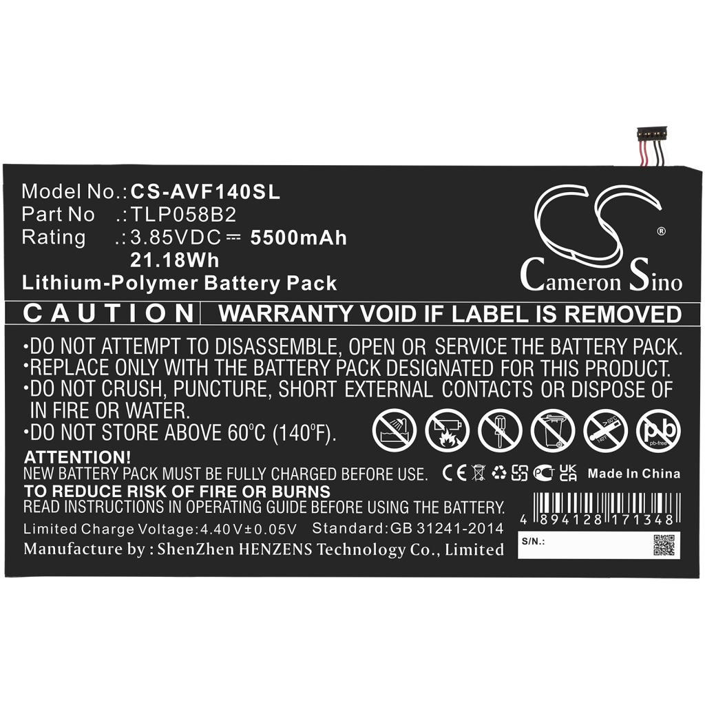 Batterijen Vervangt TLP058B2