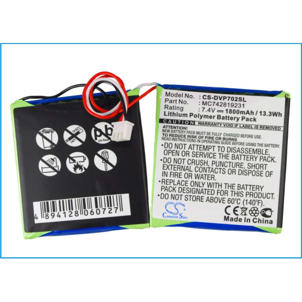 DVD Player Battery Dual CS-DVP702SL