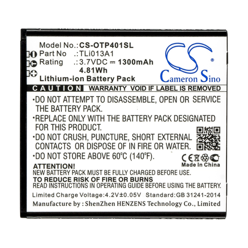 Mobile Phone Battery Alcatel CS-OTP401SL