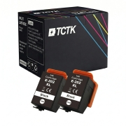 TCTK Inktcartridges 202XL 2-pack Zwart compatibel met Epson Expression Premium XP-6000 XP-6001 XP-6005 XP-6100 XP-6105, vervangt C13T02G14010