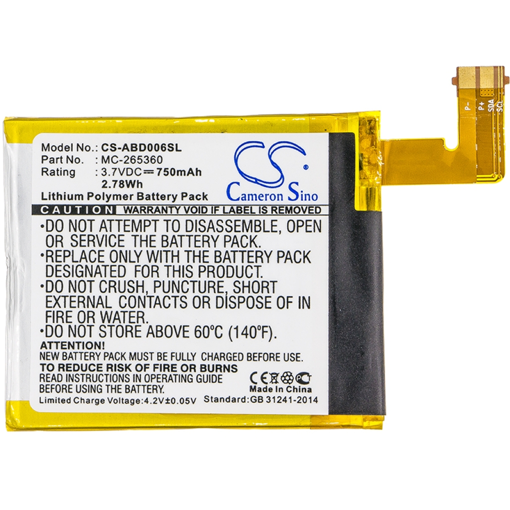 Ebook, eReader Batterij Amazon CS-ABD006SL