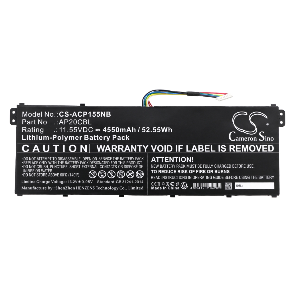 Compatibele batterijvervanging voor Acer AP20CBL