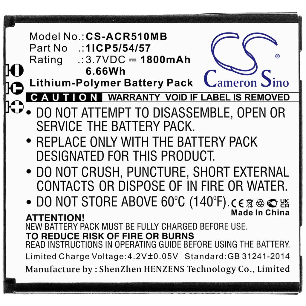Compatibele batterijvervanging voor Angelcare 1ICP5/54/57