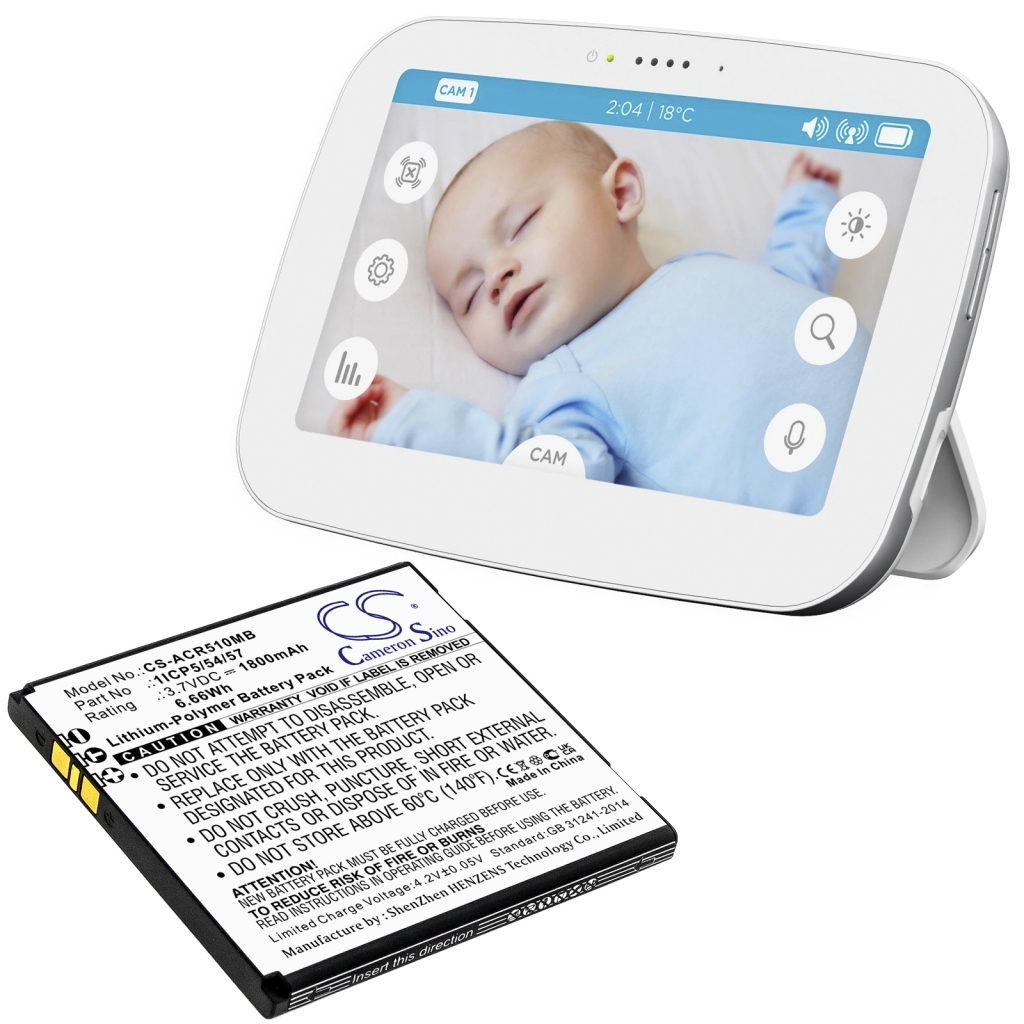 Compatibele batterijvervanging voor Angelcare 1ICP5/54/57