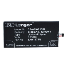 Compatibele batterijvervanging voor Acer APRILIA,ZAW1975Q,ZAW1975Q 1/ICP3/61/127,ZWA1975Q