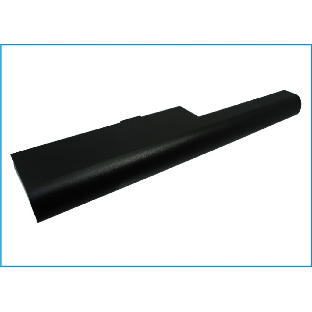 End-on view long slim battery with rounded curved top shell cross-section