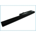 Top/side profile slim black battery with curved top shell and label visible