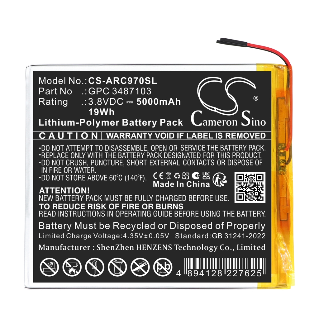 Battery compatible with Archos CS-ARC970SL