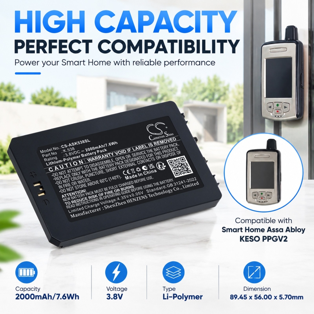 Batterij compatibel met Assa abloy