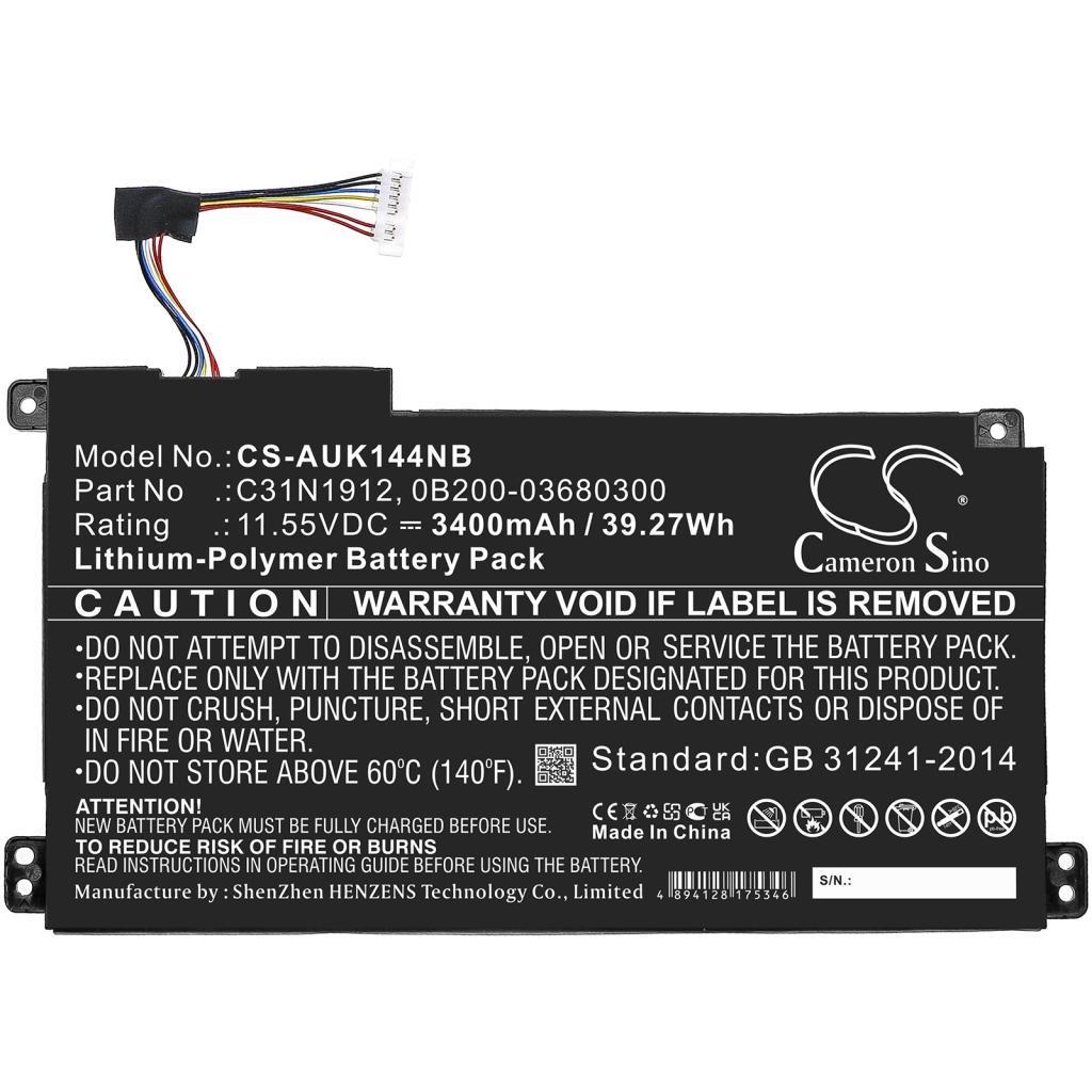Notebook batterij Asus CS-AUK144NB