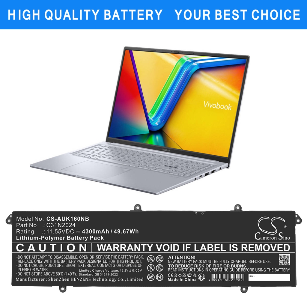 Notebook batterij Asus CS-AUK160NB