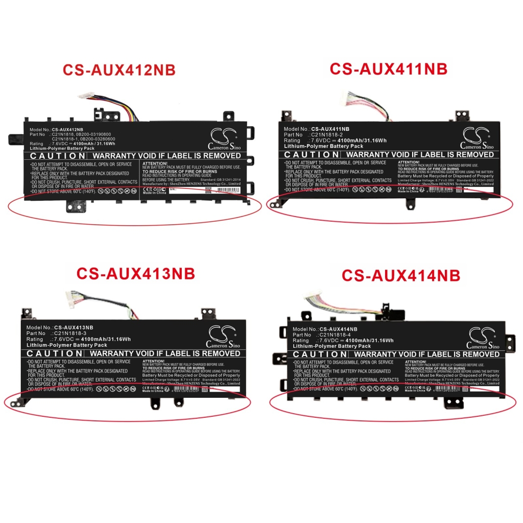 Battery for Asus A412D