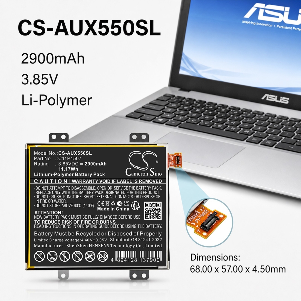 Battery compatible with Asus CS-AUX550SL