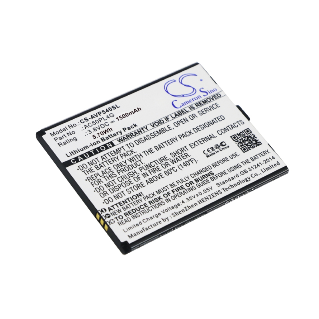 Batterij voor mobiele telefoon Intex CS-AVP540SL