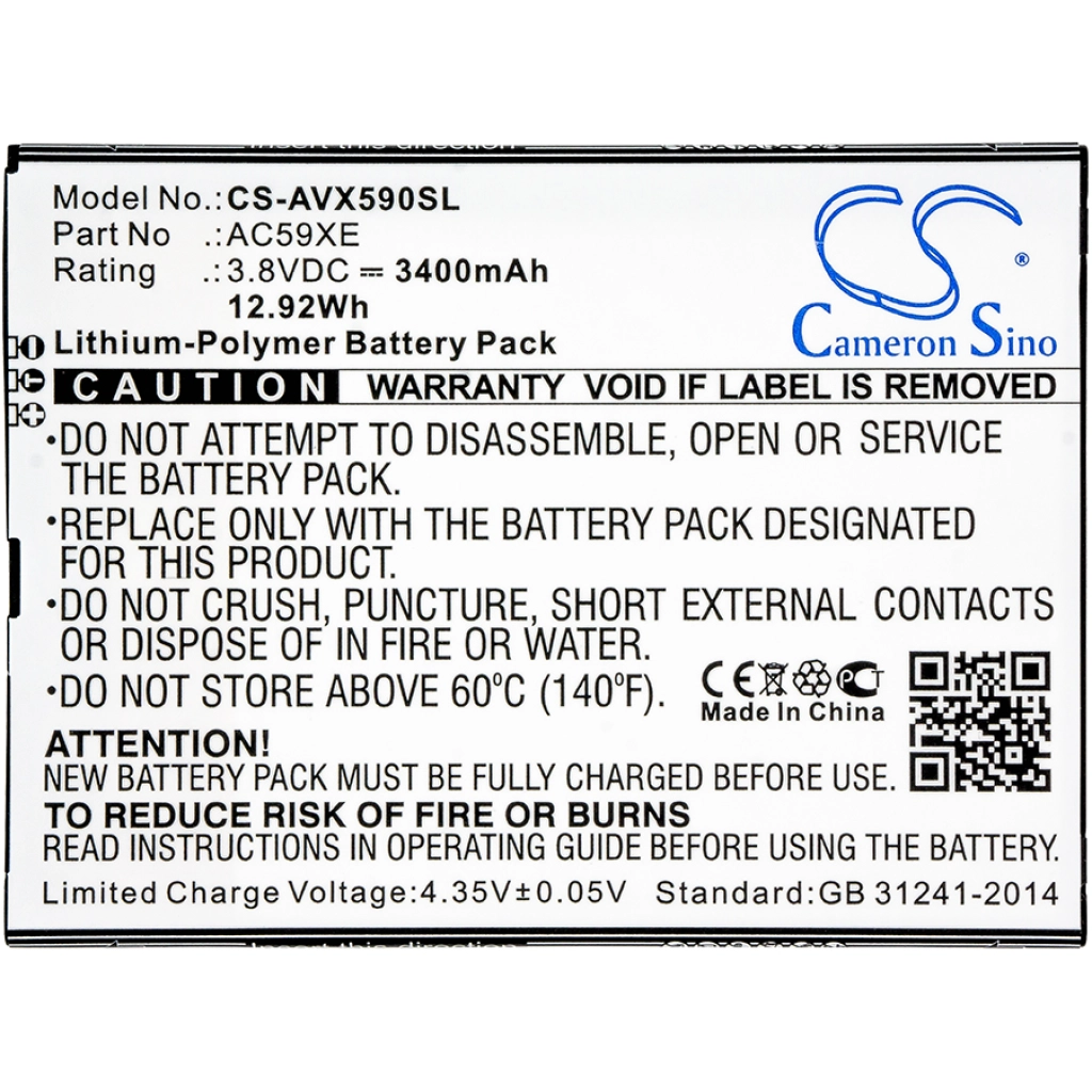 Compatibele batterijvervanging voor Archos AC59XE