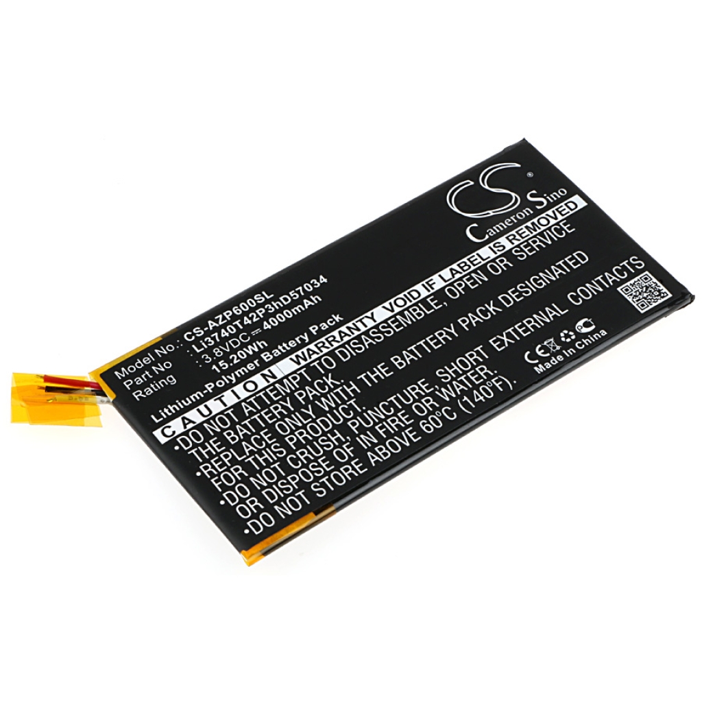 Compatibele batterijvervanging voor Amazing LI3740T42P3HD57034