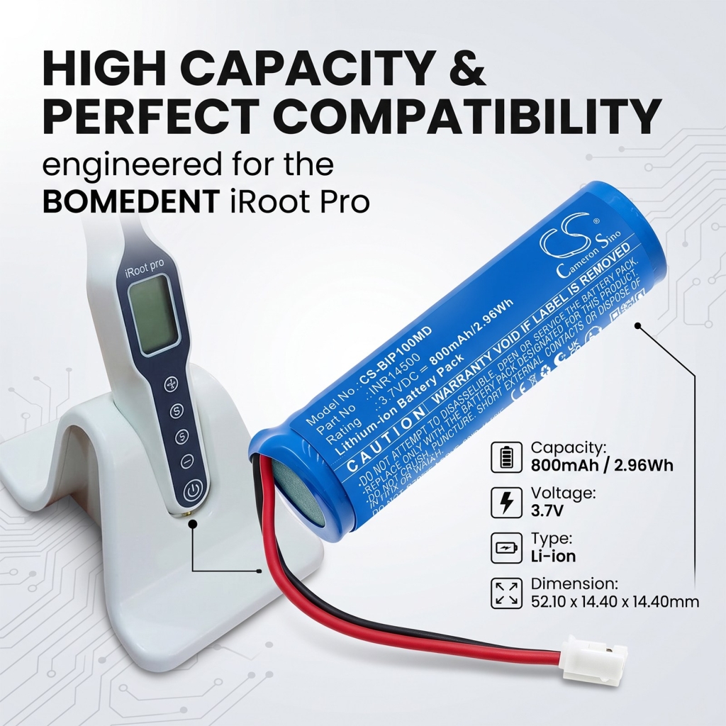 Batterijen compatibel met Bomedent iRoot PRO Bondent CS-BIP100MD