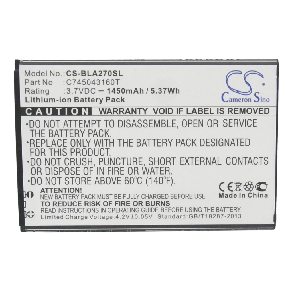 Batterijen Vervangt C745043160T