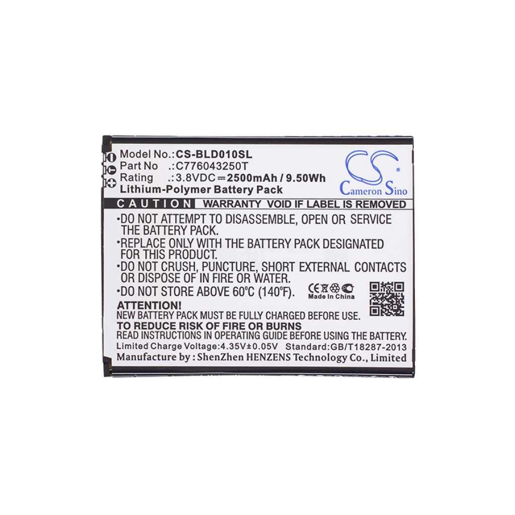 Compatibele batterijvervanging voor BLU C776043250T