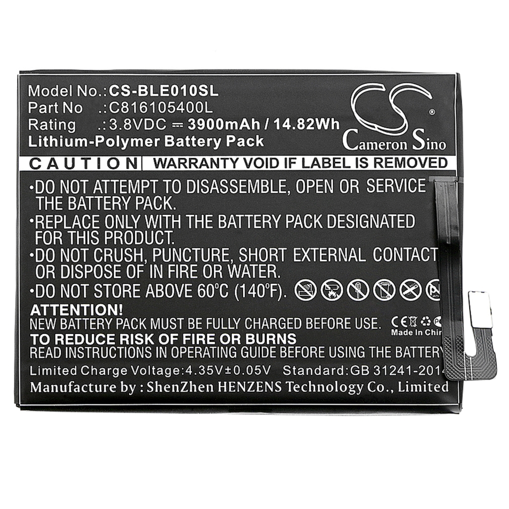 Compatibele batterijvervanging voor BLU C816105400L