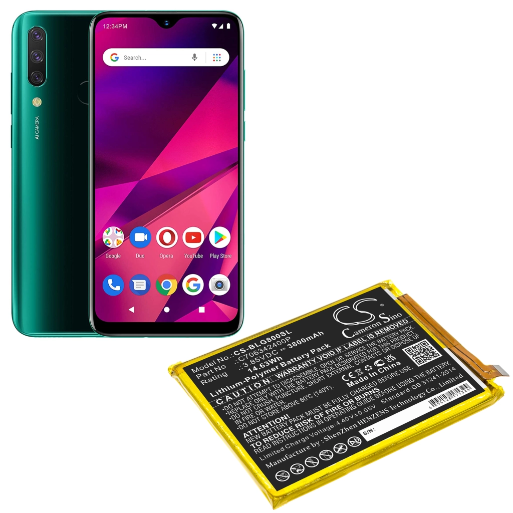 Compatibele batterijvervanging voor BLU C706342400P