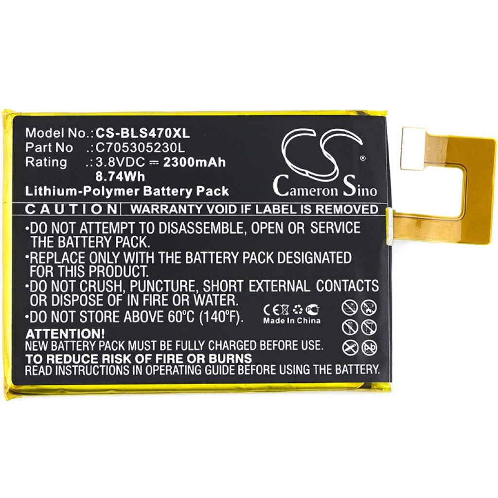 Compatibele batterijvervanging voor BLU C705305230L