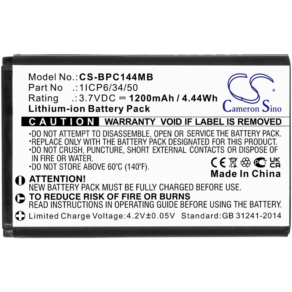 Compatibele batterijvervanging voor Babymoov 1ICP6/34/50