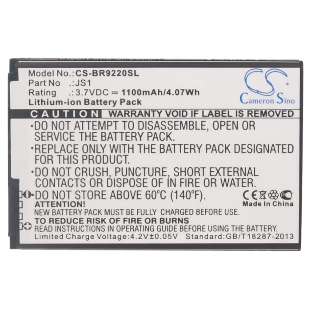 Battery compatible with Blackberry CS-BR9220SL
