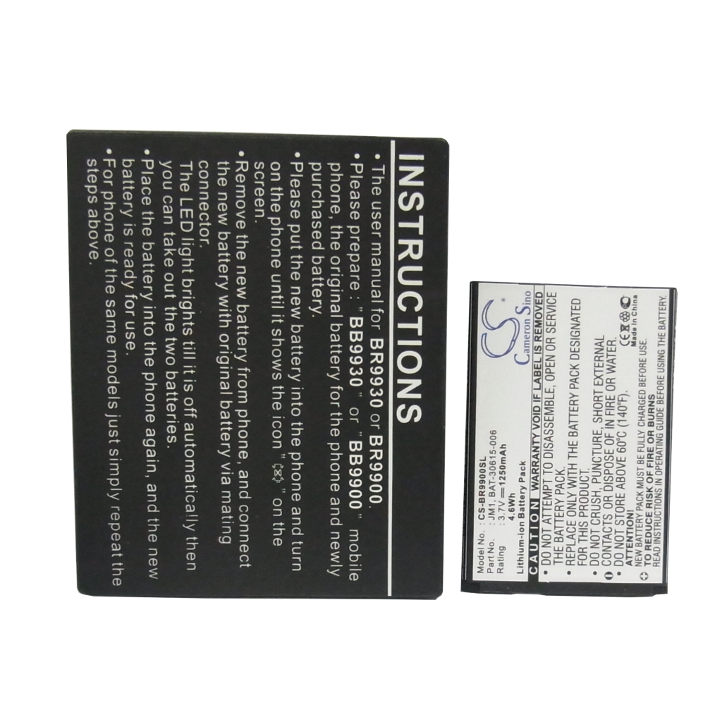 Battery compatible with Blackberry CS-BR9900SL
