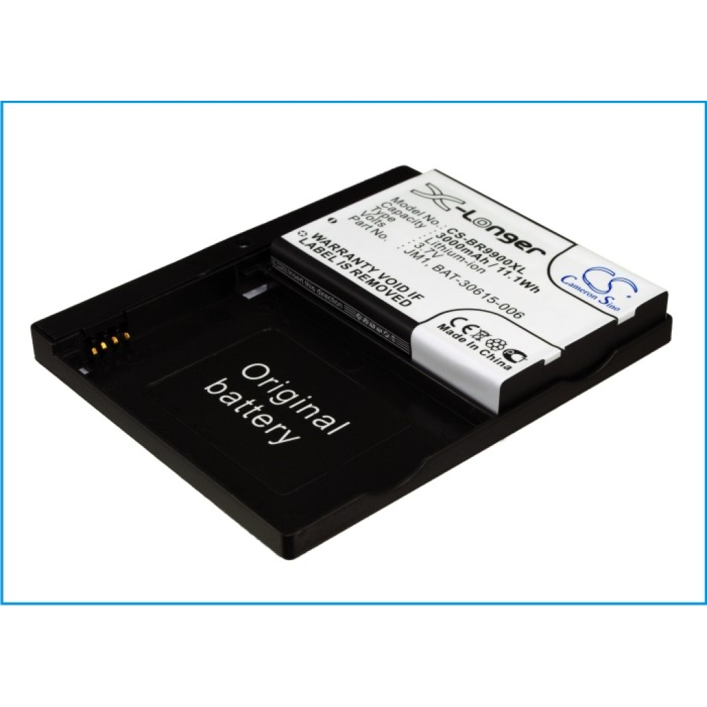CS-BR9900XL battery inserted into extended back cover with contacts