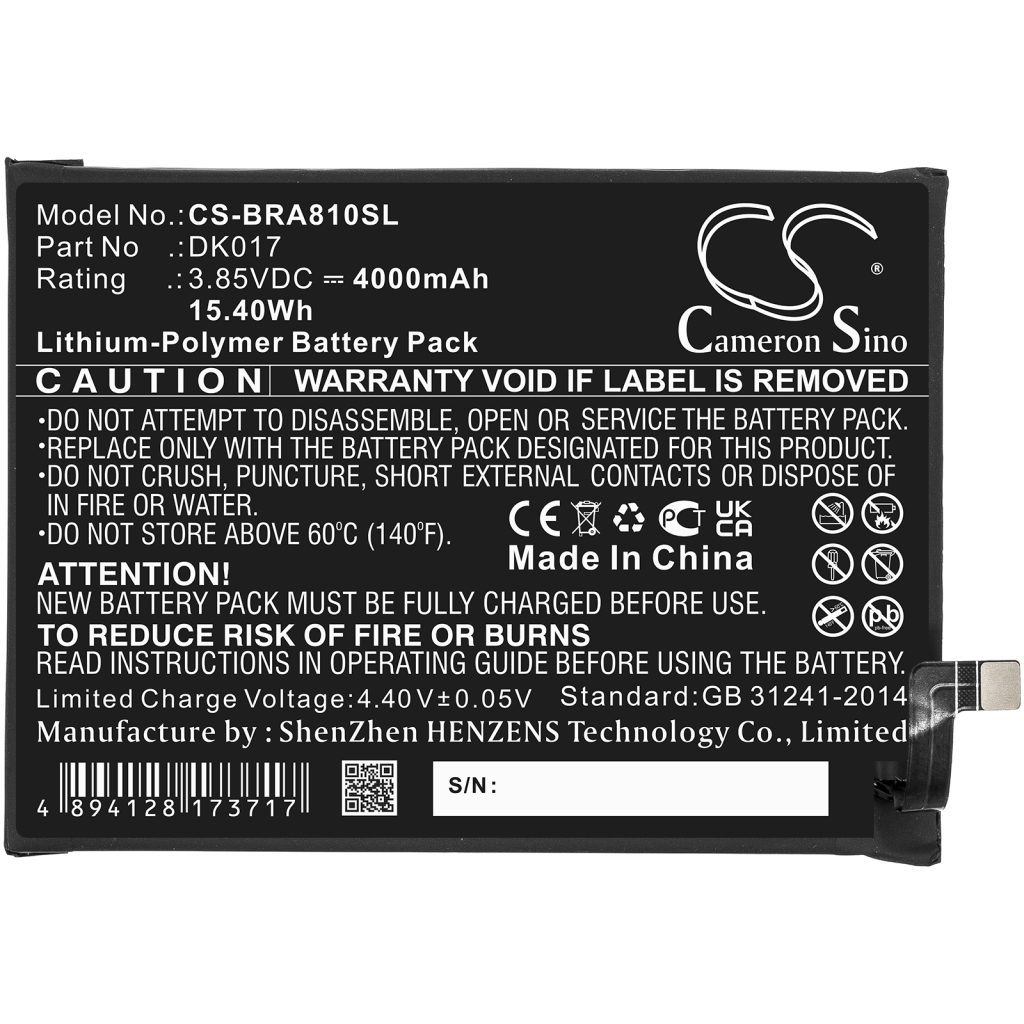 Compatibele batterijvervanging voor Blackview DK017