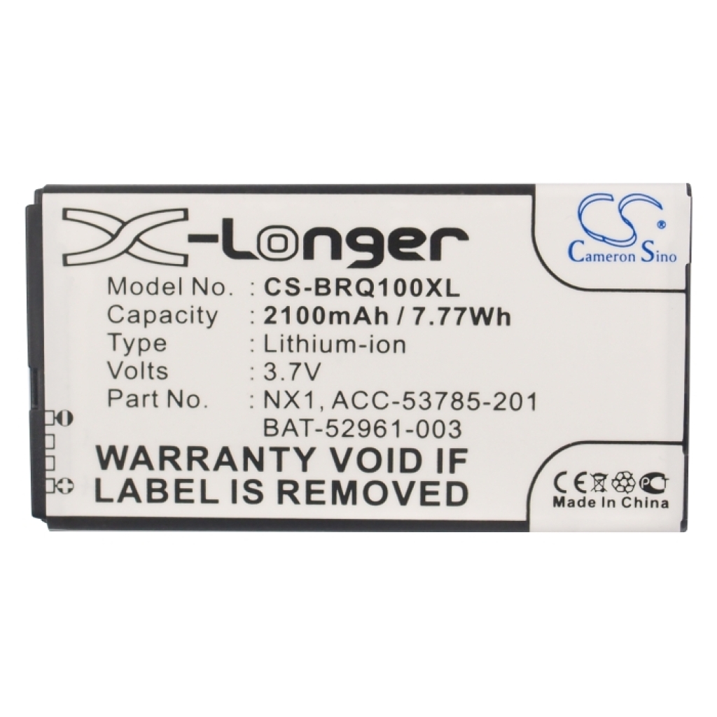 Battery compatible with Blackberry Porsche design CS-BRQ100XL