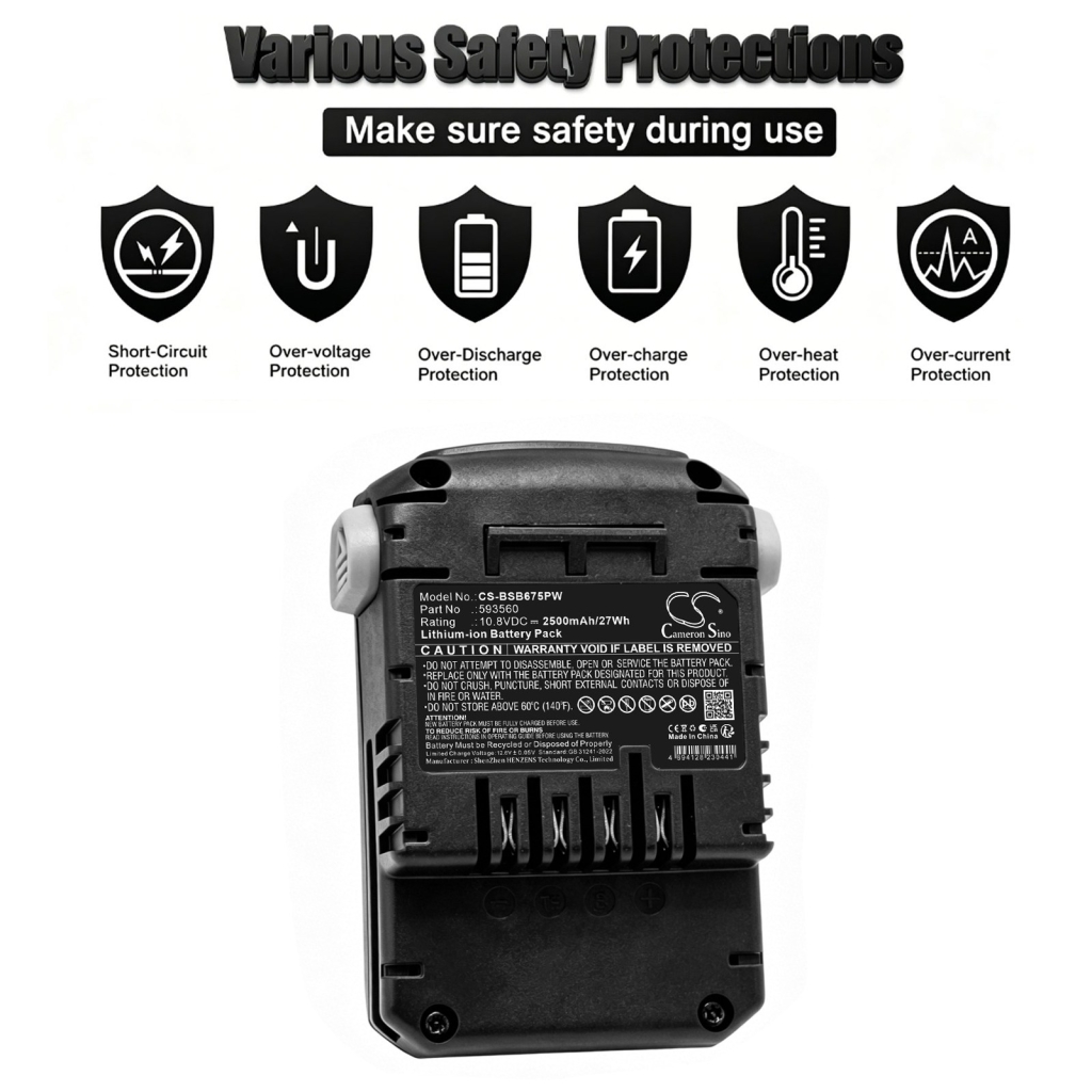 Battery compatible with Briggs & stratton CS-BSB675PW