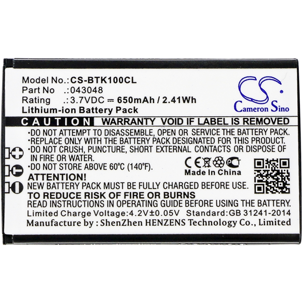 Compatibele batterijvervanging voor Bt 043048