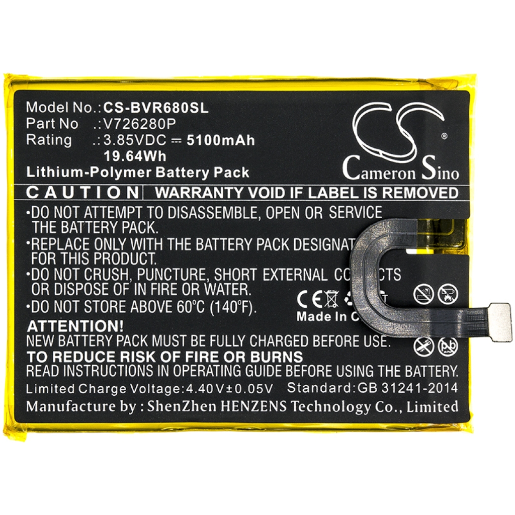 Compatibele batterijvervanging voor Blackview V726280P