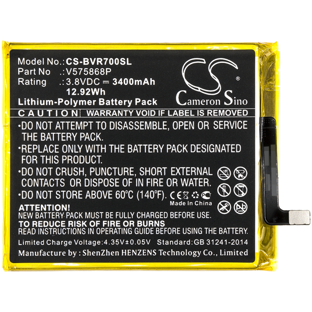 Compatibele batterijvervanging voor Blackview V575868P
