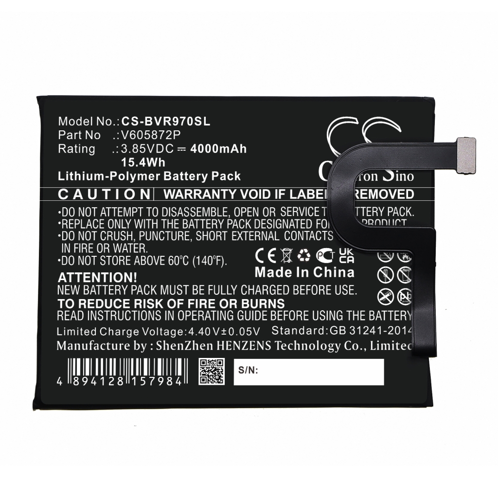 Compatibele batterijvervanging voor Blackview V605872P
