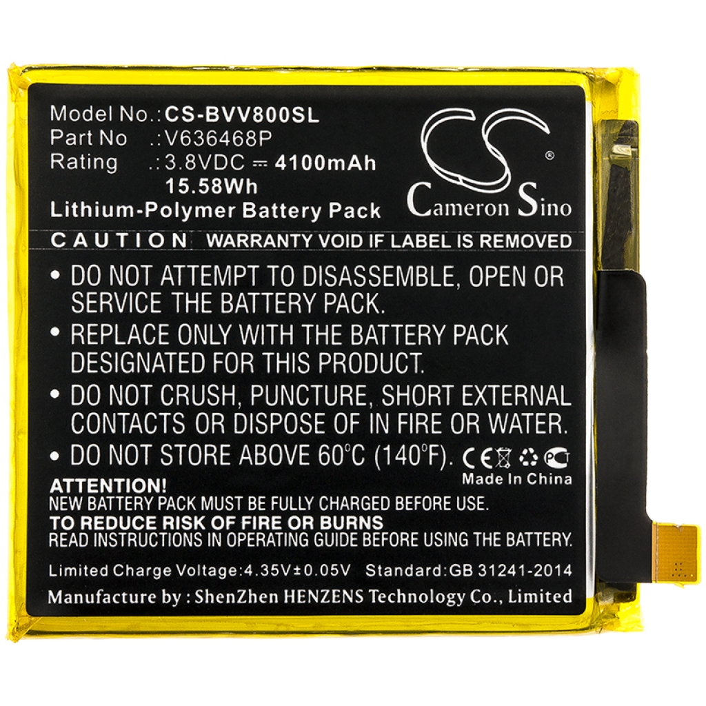 Compatibele batterijvervanging voor Blackview V636468P