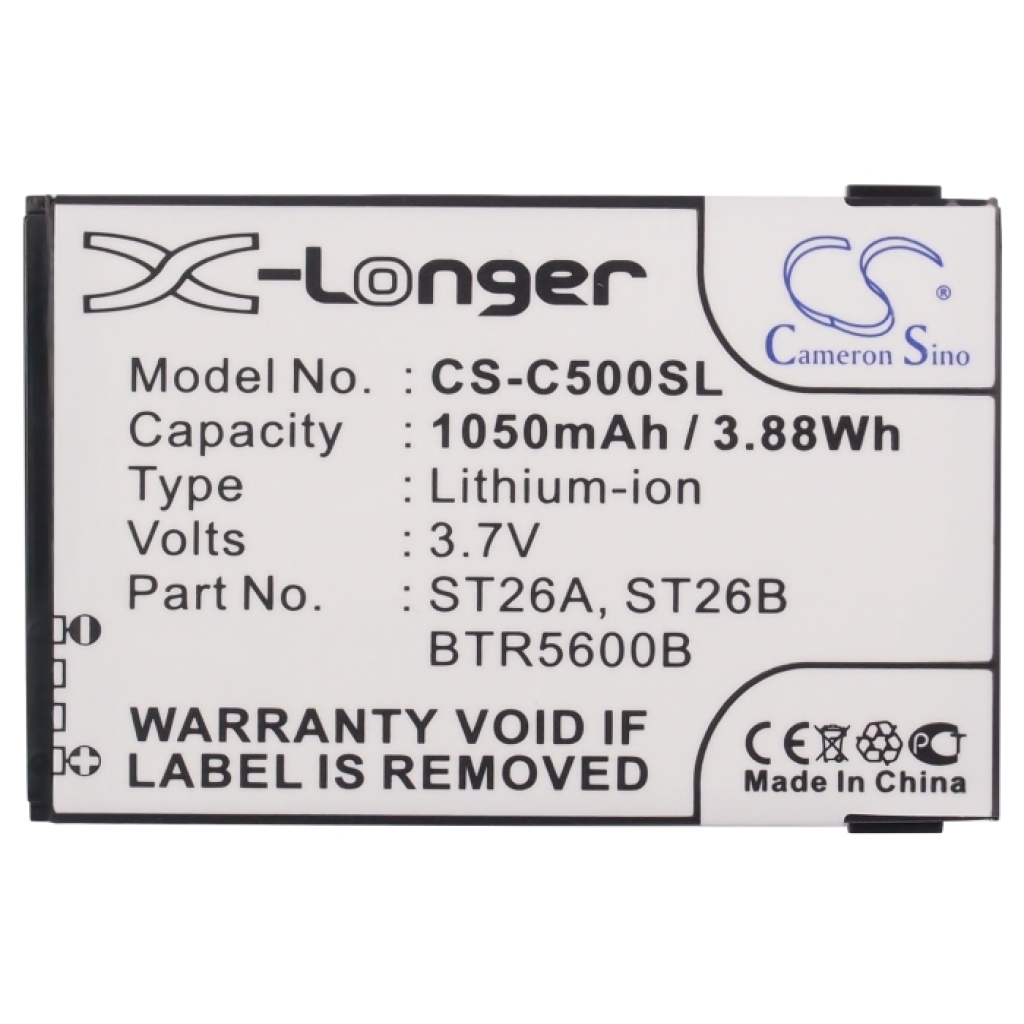 Battery compatible with Vodafone HTC Audiovox CINGULAR O2 Orange Swisscom T-Mobile AnexTEX DOPOD i-Mate Krome Lobster Qtek Telefonica CS-C500SL