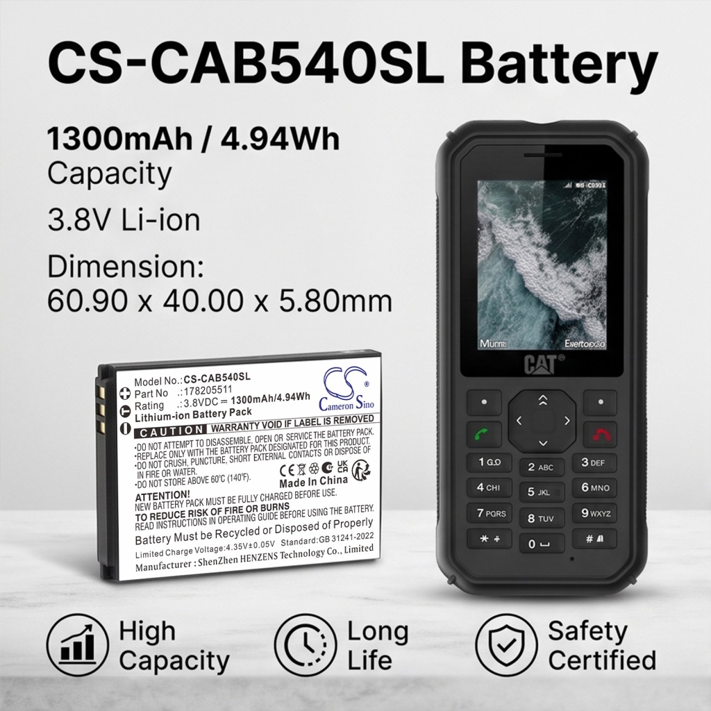 Batterijen compatibel met CAT B40 B40 CS-CAB540SL