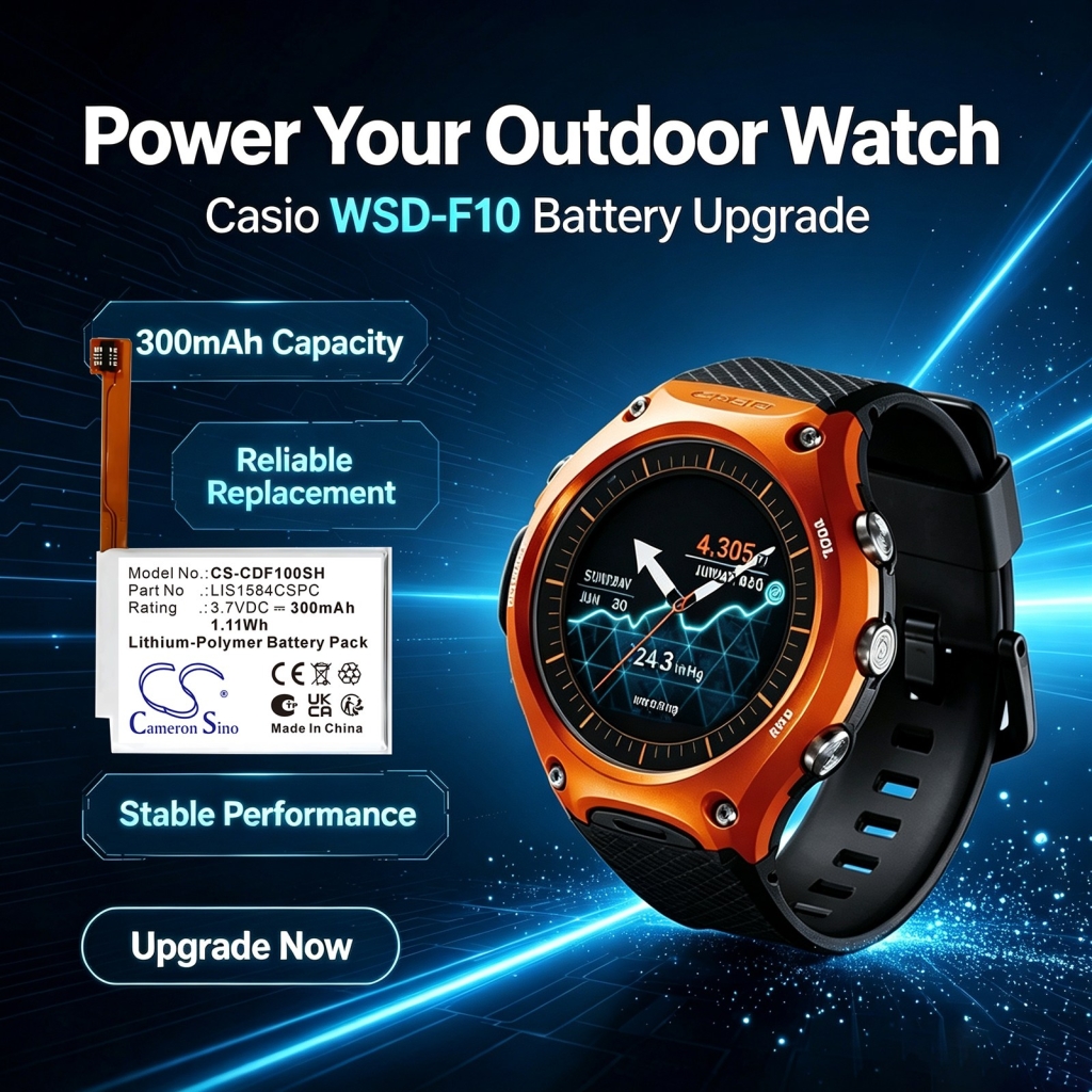 Battery for CASIO WSD-F20-WE