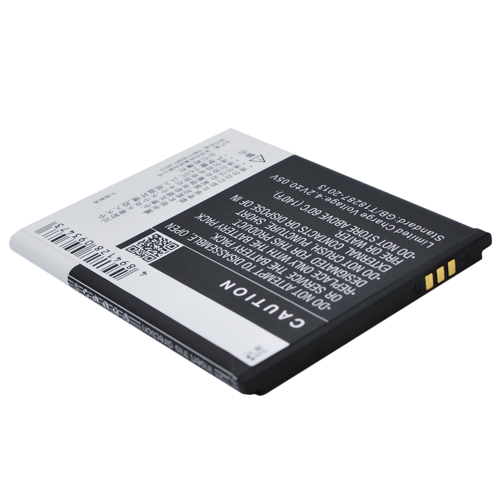Side edge view of thin flat CS-CP8190SL pouch battery showing slim profile and contacts