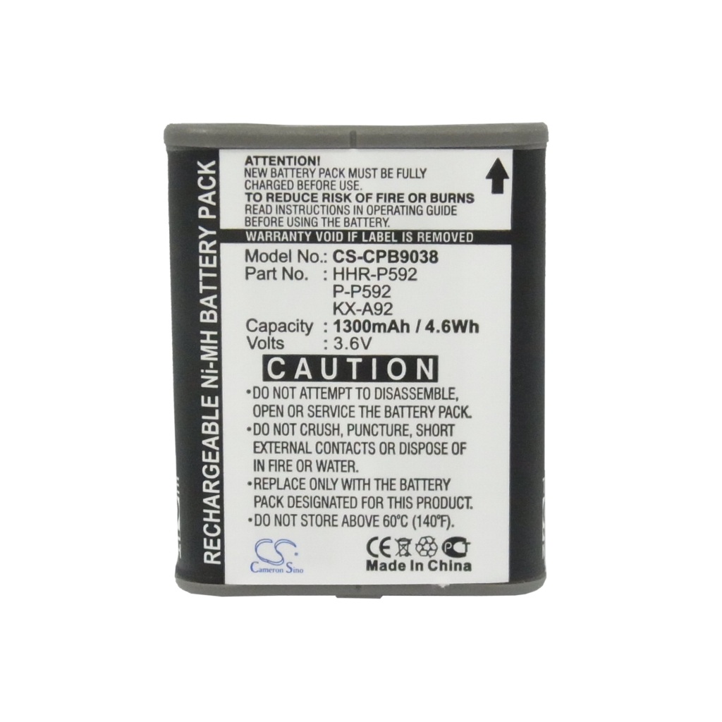 Battery compatible with AT&T GP IBM Panasonic Radio Shack Sony SOUTHWESTERN BELL V Tech CS-CPB9038