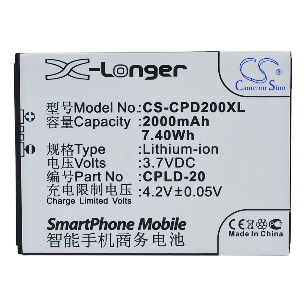 Cameron Sino CS-CPD200XL Li-ion phone battery 3.7V 2000mAh label flat