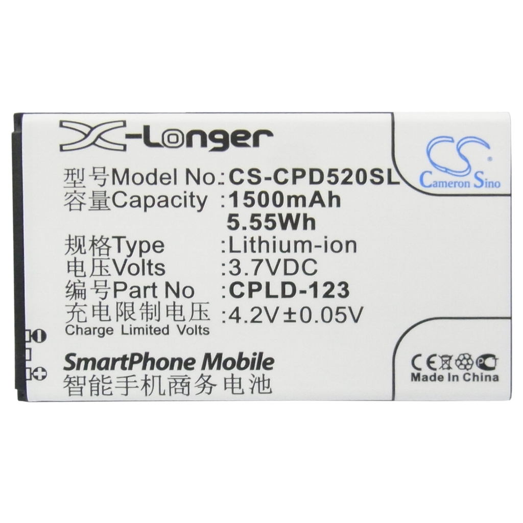 Battery compatible with Coolpad CS-CPD520SL