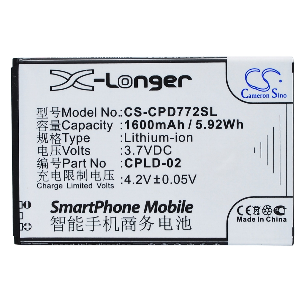 Battery compatible with Coolpad CS-CPD772SL